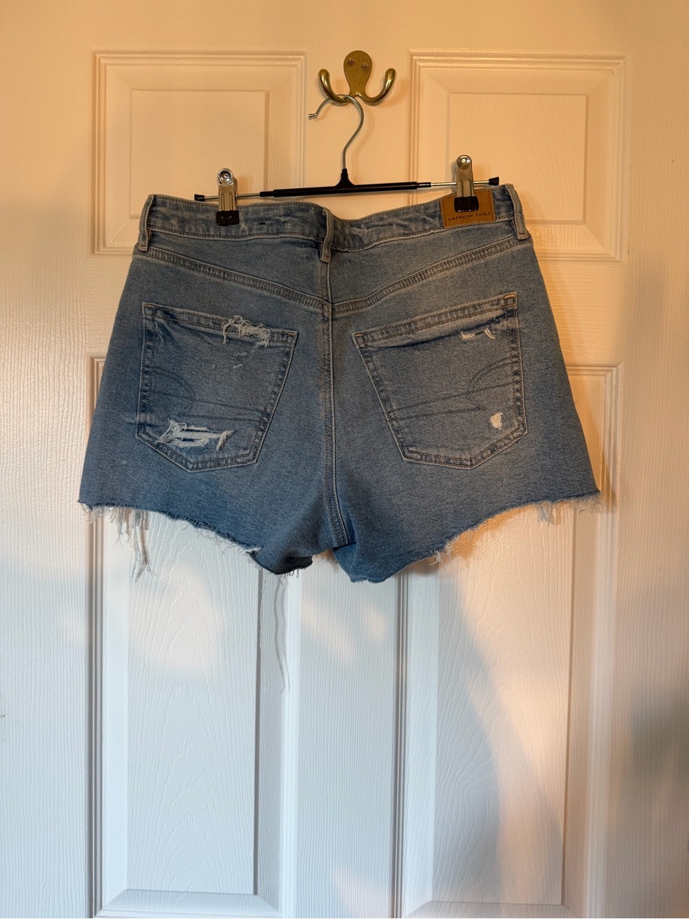 American Eagle Outfitters Distressed Light Blue Denim Shorts - Picture 2 of 4